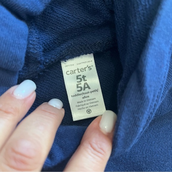 Carter's Sweatpants (4T) Sweatshirt (5T) Set Blue Red Stripe - Picture 5 of 9